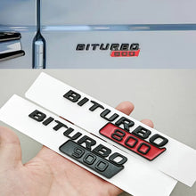 Cargar imagen en el visor de la galería, Gloss Black BITURBO 800 / 900 Side Fender Emblem Decal for Mercedes-Benz AMG | Badge Sticker