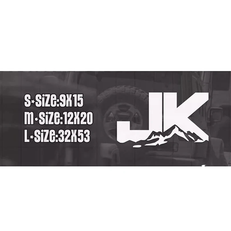 Mountain & Letter Blackout Decal Kit for Jeep Wrangler JK/JL (2007–2020) | Full Body Vinyl