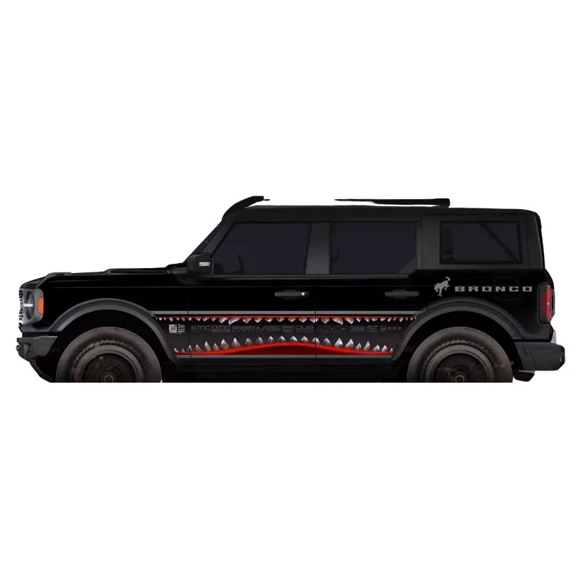 Megalodon Shark Waistline Body Decal | Fierce Shark Vinyl Sticker for Cars & Trucks