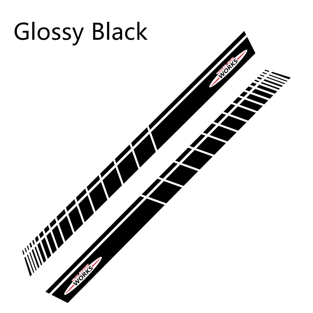 JCW Door Side Skirt Stripe Decal for Mini Cooper | 2-Piece Vinyl Decoration Kit