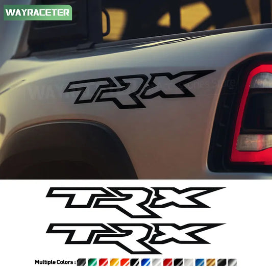 2PCS Dodge RAM 1500 TRX Tailgate Stickers - Rear Trunk, Side Tail, Engine Cover Decals for Mopar Performance