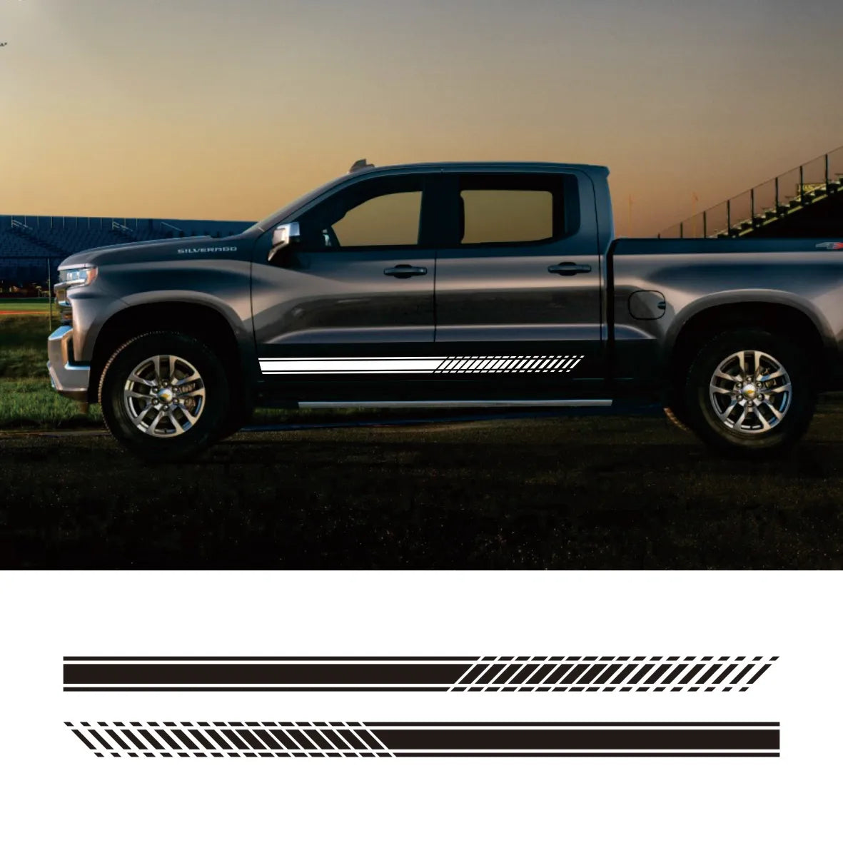 Door Side Stripe Decal Stickers for Ford Ranger / F-150 / Chevy | Pickup Truck PVC Vinyl