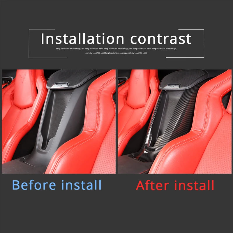 Carbon Fiber Texture ABS Middle Seat Charging Port Cover for Corvette C8 | Suetlcoity