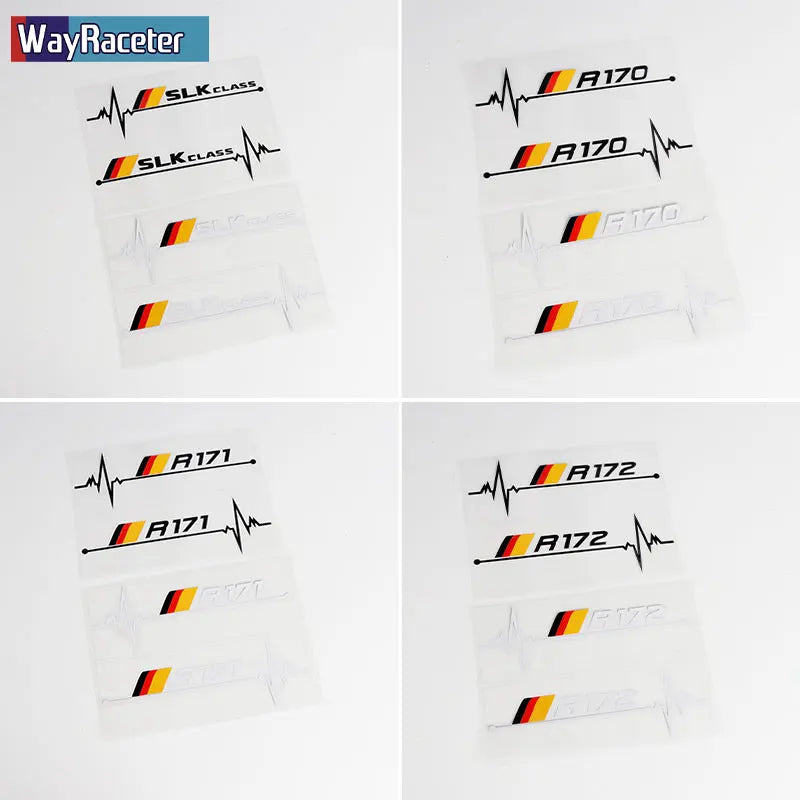 2-Piece Reflective Germany Flag Vinyl Decal Window Sticker for Mercedes-Benz SLC / S-Class | Wayraceter