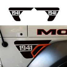 Load image into Gallery viewer, Jeep Wrangler JL &amp; Gladiator JT Side Fender Vent “1941” Decal – Precut Black PVC Sticker (2018–2024)