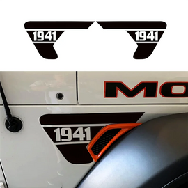 Jeep Wrangler JL & Gladiator JT Side Fender Vent “1941” Decal – Precut Black PVC Sticker (2018–2024)