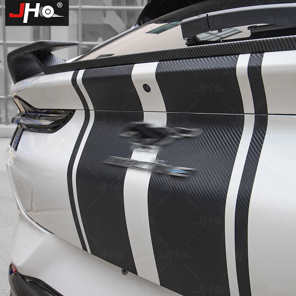 Ford Mustang Mach-E Hood & Body Stripe Decal Kit – 3D Carbon Fiber Vinyl (2021–2023)