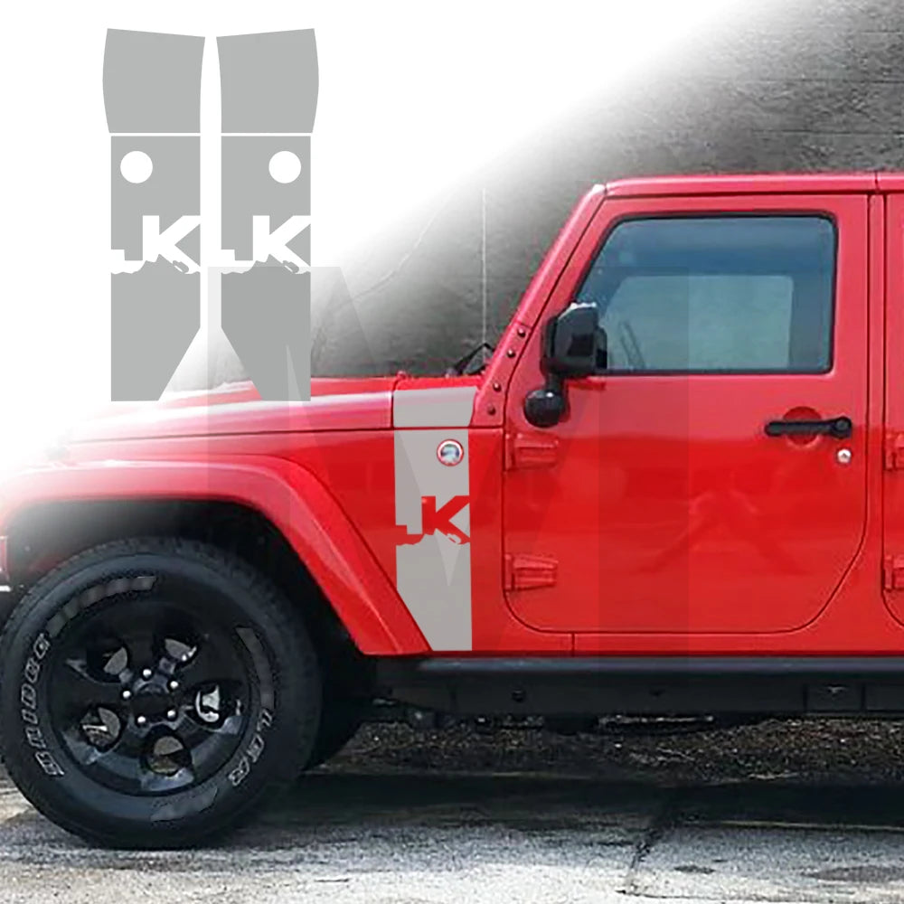 Hood & Side Graphics Decal Kit for Jeep Wrangler JK/JKU (2007–2018) | Off-Road Vinyl Stickers