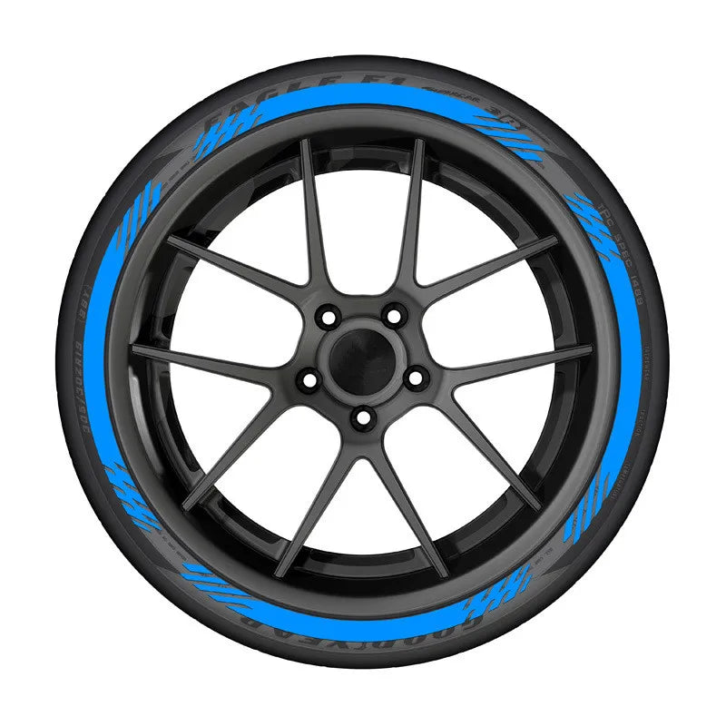3D Tire & Rim Wall Blade Stickers | White/Red/Yellow OLPAY Tyre Decal