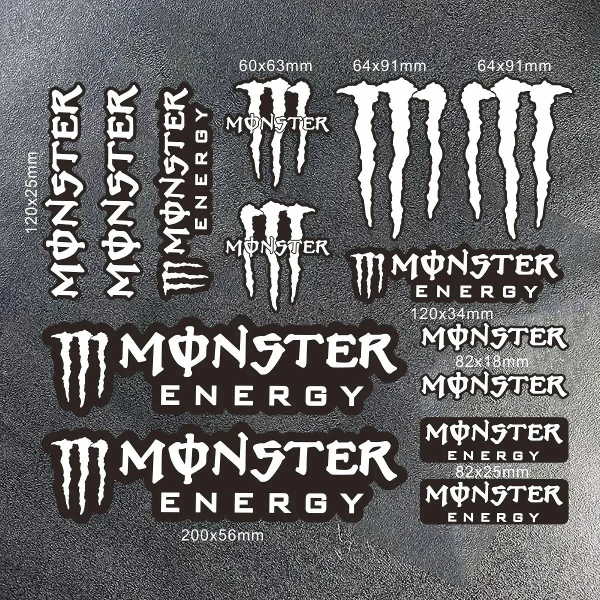 Monster Energy Motorcycle Side Strip Sticker - Reflective Vinyl Decals for Cars & Motorcycles