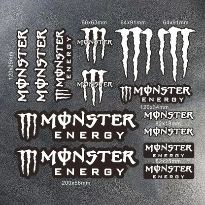 Monster Energy Motorcycle Side Strip Sticker - Reflective Vinyl Decals for Cars & Motorcycles