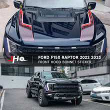 Load image into Gallery viewer, JHO Carbon Grain Front Bonnet &amp; Side Hood Stripe for Ford F-150 Raptor | Engine Vinyl