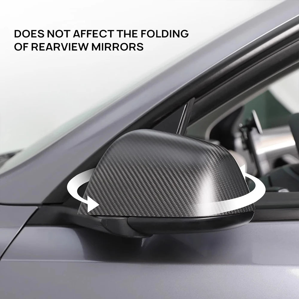 Car Rearview Mirror Case Cover For Tesla Model 3 Model3 2016-2023 2024 Highland Real Carbon Fiber Auto Exterior Mirrors Cap