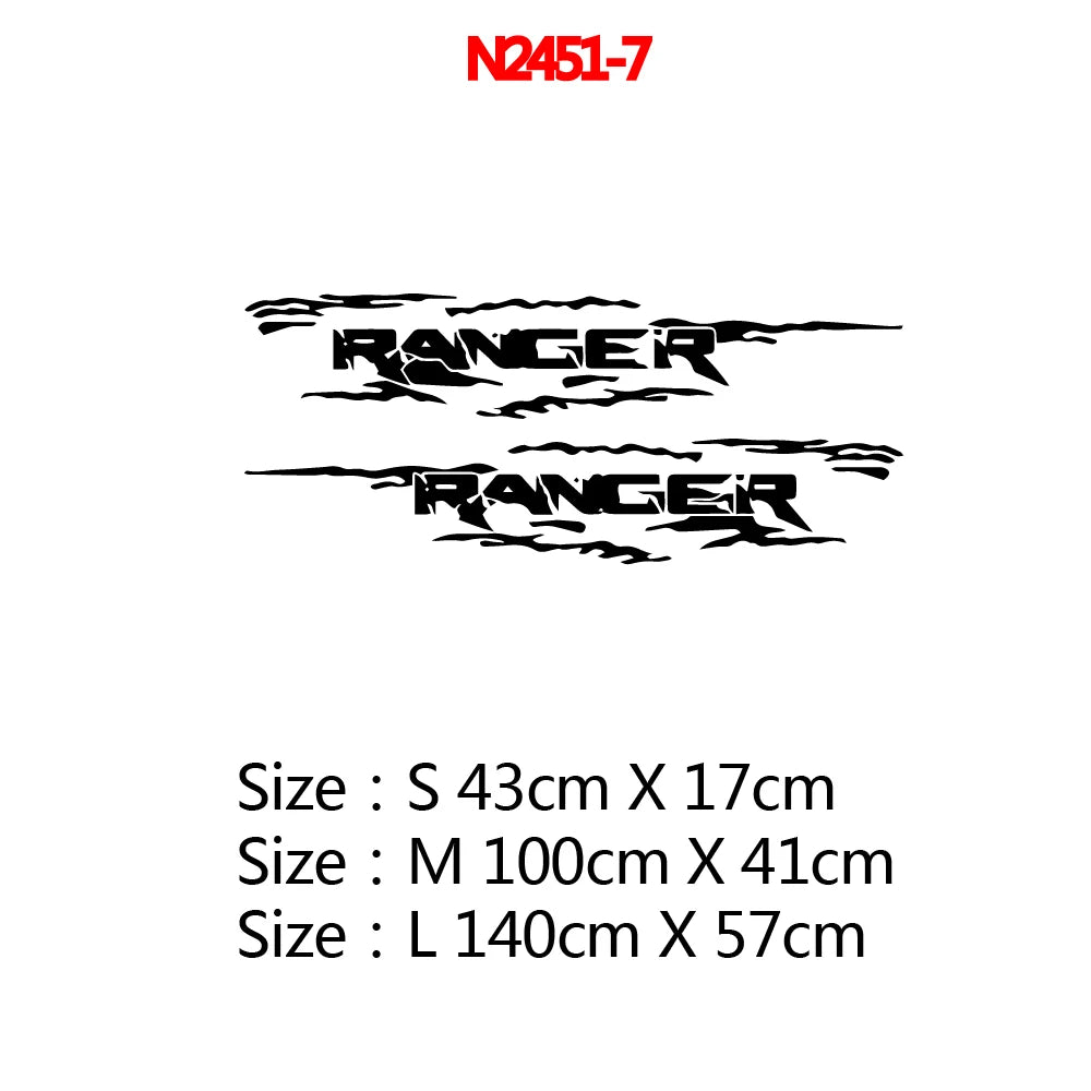 Off-Road Door Side Decal for Ford Ranger Raptor Pickup (2-Piece) | Auto Vinyl Body Graphics