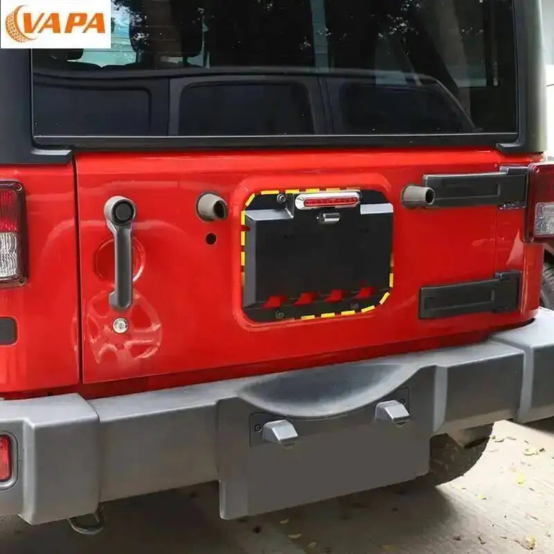 Tailgate Exhaust Cover Plate Spare Tire Exhaust Port License Plate License Plate Holder fit for Jeep Wrangler JK JL 2007-2017