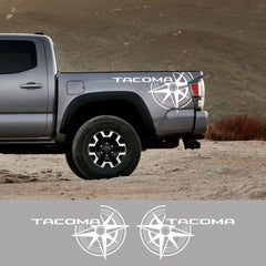 Compass Trunk Bed Side Decal for Toyota Tacoma TRD | 2-Piece Vinyl Film Graphics