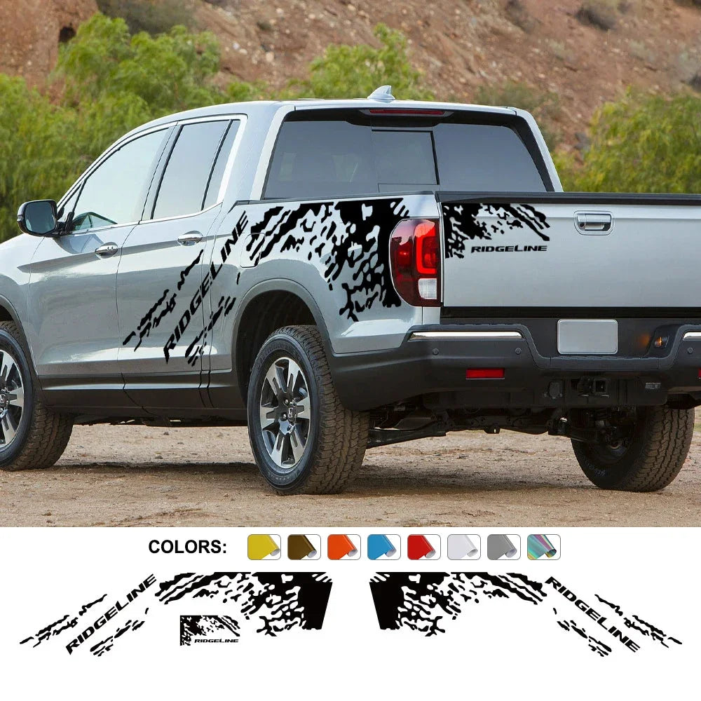 Splash Grunge Body Side Decal for Honda Ridgeline Sport / RTL / RTL-E | 3-Piece Matte Vinyl Kit
