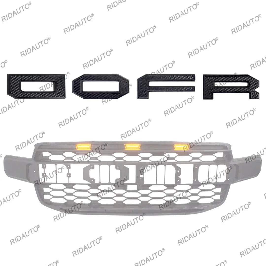 White Striped Incandescent 4 Letter for Modified Raptor Grill Aftermarket Grille For RANGER 2023 2024 T9 DIY Upgrade