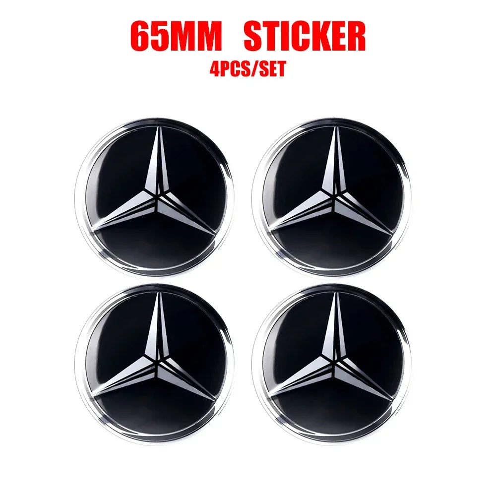Wheel Center Hub Cap Resin Badge Emblem Sticker for Mercedes-Benz | 56mm / 60mm / 65mm