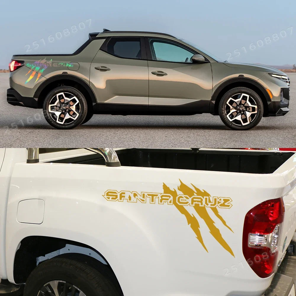 Claw Style Truck Bed Side Decal for Hyundai Santa Cruz | Body Graphic Vinyl Sticker 2-Pack