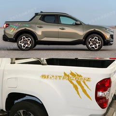 Claw Style Truck Bed Side Decal for Hyundai Santa Cruz | Body Graphic Vinyl Sticker 2-Pack