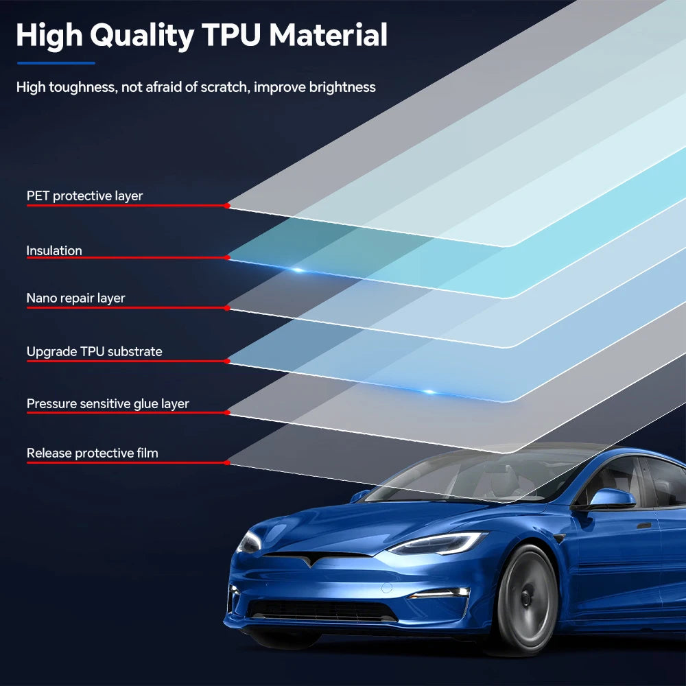 Precut PPF for Tesla Model S Plaid (2026+) | 9-Mil TPU Paint Protection Film Clear Bra
