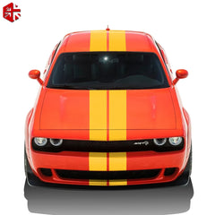 Front-to-Rear Racing Stripe Body Decal Kit | Hood, Roof, Trunk & Bonnet Vinyl Graphics