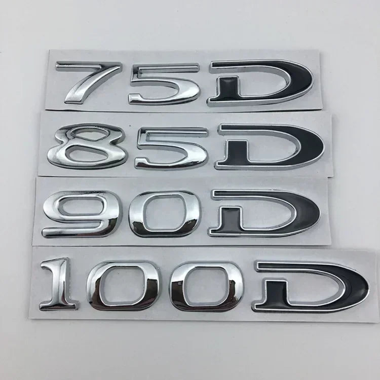 For Tesla MODEL 3 S X Y 75D 85D 90D 100D Rear Boot Trunk Tailgate Emblem Badge Sticker 3D Metal Car Styling Accessories