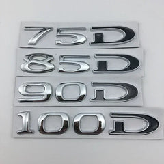 For Tesla MODEL 3 S X Y 75D 85D 90D 100D Rear Boot Trunk Tailgate Emblem Badge Sticker 3D Metal Car Styling Accessories