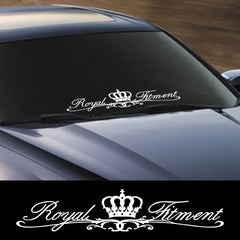 Crown Art Front Windshield Vinyl Sticker – Universal Fit | Car Styling Decal | 12 Finishes