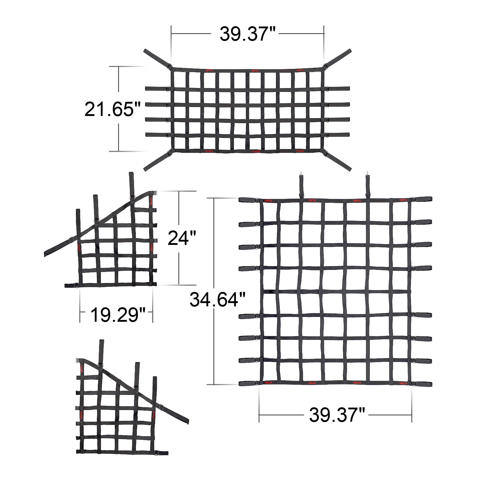 1 Set Roof Top Cargo Restraint System Net Trunk Net for Jeep Wrangler 2018-2021 JL JLU 4 Door Unlimited Rubicon Sahara X Sport