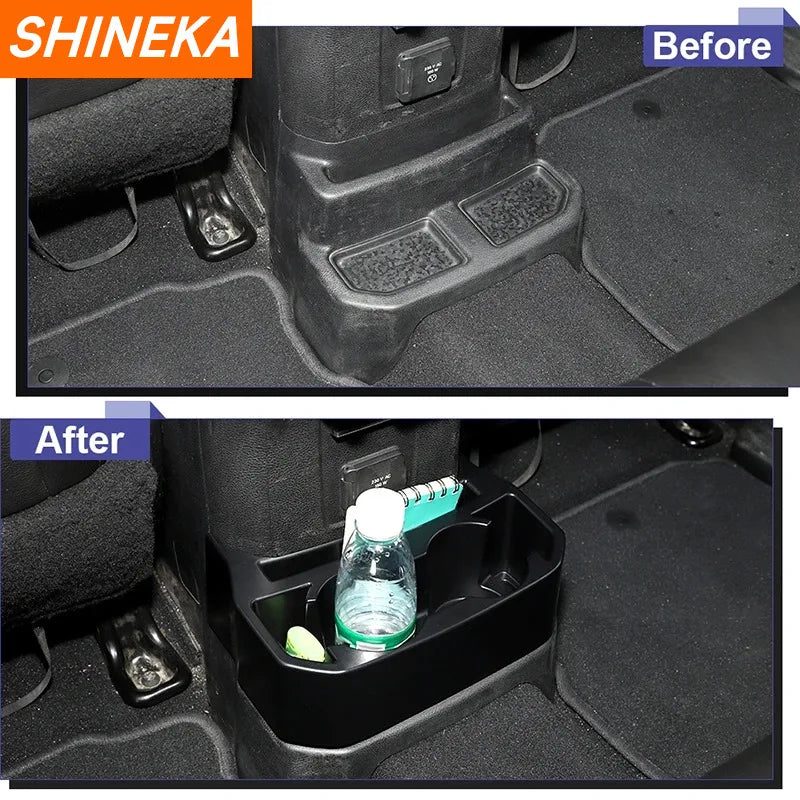 Rear Seat Cup Holder Mount & Storage Box Organizer for Jeep Wrangler | Shineka ISO9001 ABS
