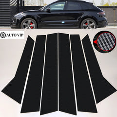 Door Window Decoration Trims Pillar Posts Stickers Auto Styling for Porsche Macan carbon fibre 2014-2022 Car accessories