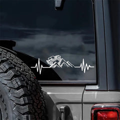Reflective Heartbeat Off-Road Mountain Climb Vinyl Sticker – 4x4 Truck Windshield & Bumper Decal | 4 Colors