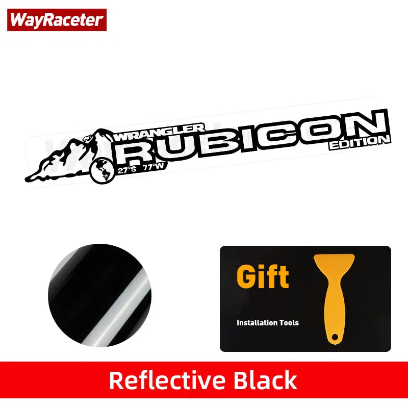 Reflective Hood Side Sticker Mountain Rubicon Unlimited | Wayraceter