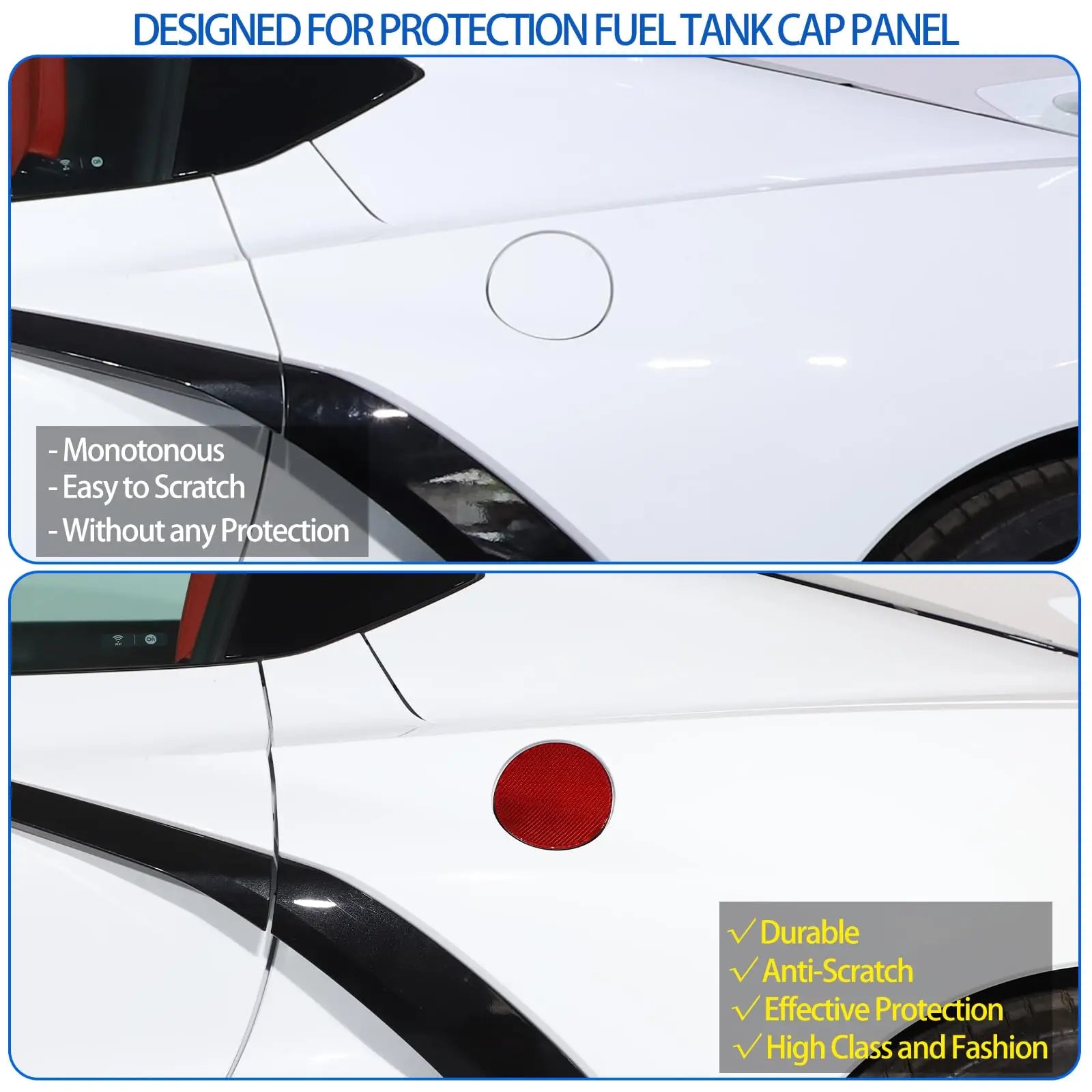 Red Carbon Fiber Fuel Cap Reflector Trim for Chevrolet Corvette C8 (2020–2026) | Acrylic Exterior