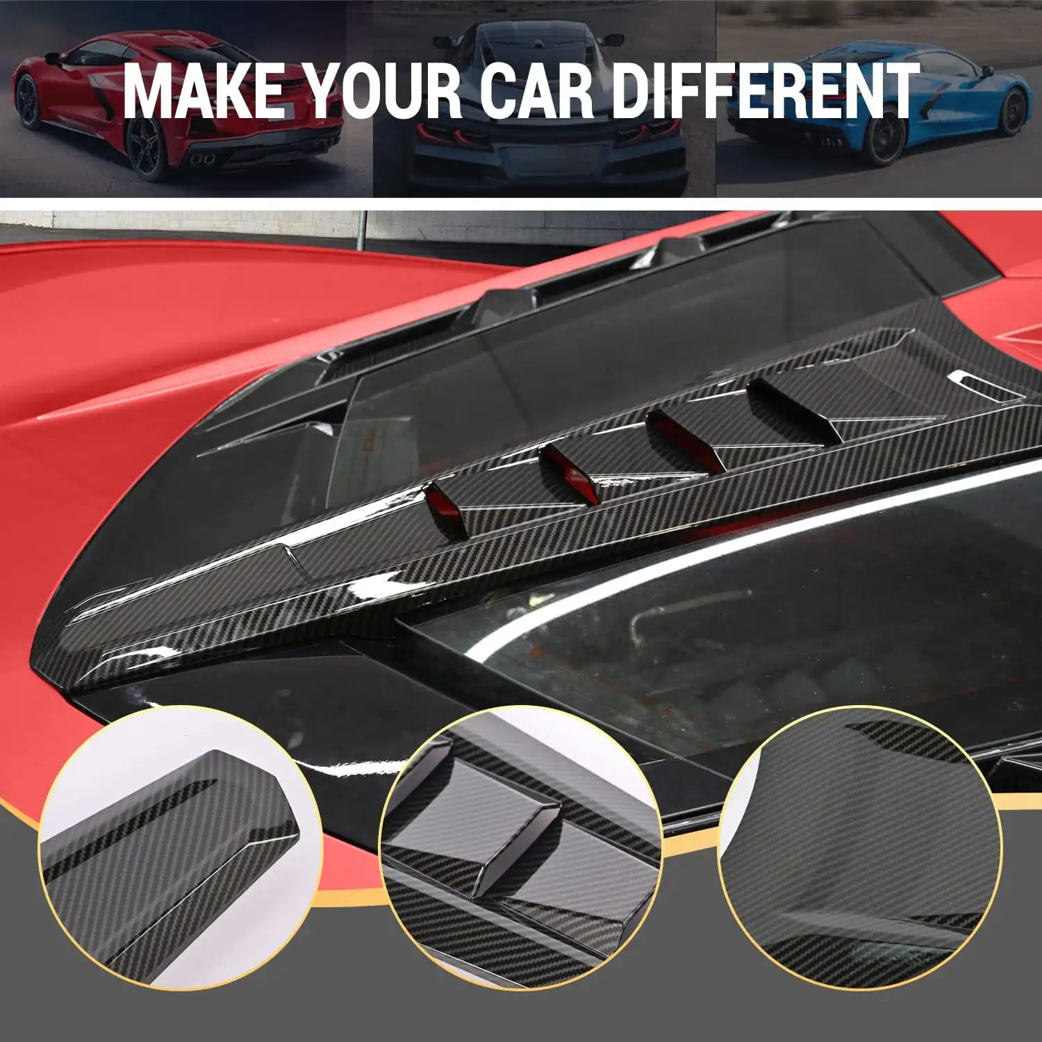 Rear Window Spoiler Cover Trim Carbon Fiber for Chevrolet Corvette C8 (2020–2025) | Lightweight