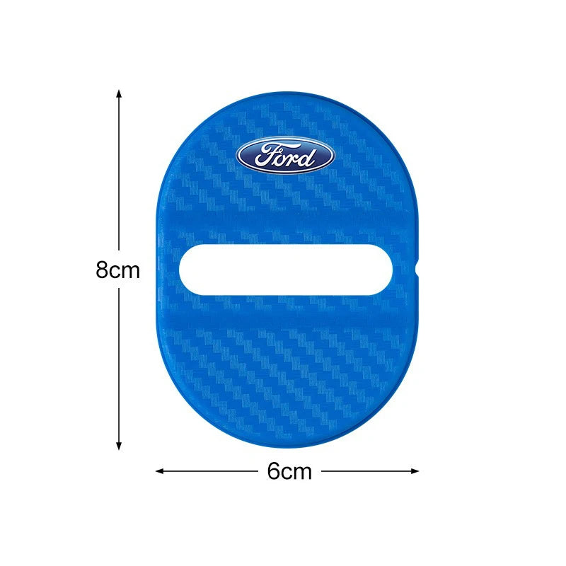 Door Lock Cover Anti-Rust Latch Protector Stickers for Ford Mustang / Bronco / Focus | 4-Piece