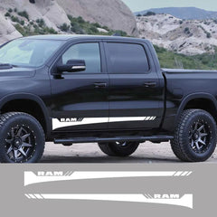 Dodge RAM Door Side Skirt Graphic Decal Kit (2 Pcs) – Custom Vinyl Sticker | 1500, 2500, Rebel, RTX | 12 Finishes