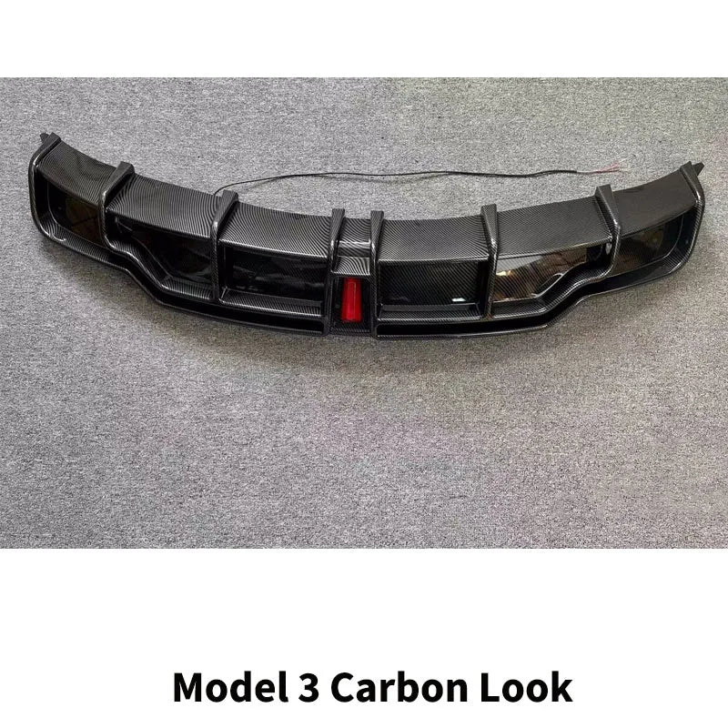 Glossy Black ABS Rear Bumper Diffuser Body Kit for Tesla Model 3 / Model Y (2016–2023)