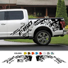 Cargar imagen en el visor de la galería, Ford F-150 Raptor Body Side Graphic Kit – Splash Grunge Vinyl Decal Set (3 Pcs) | 12 Finishes