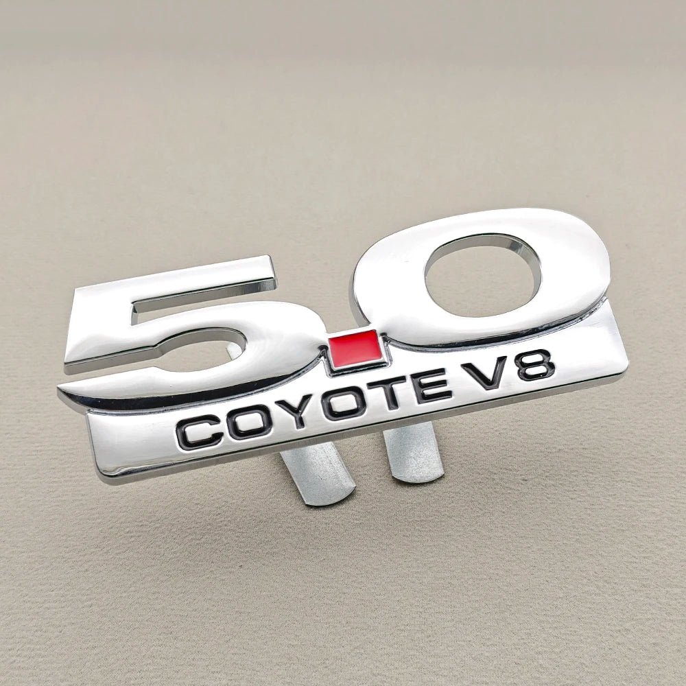 3D Metal 5.0 COYOTE V8 Badge | Grille, Trunk & Fender Emblem for Ford Mustang