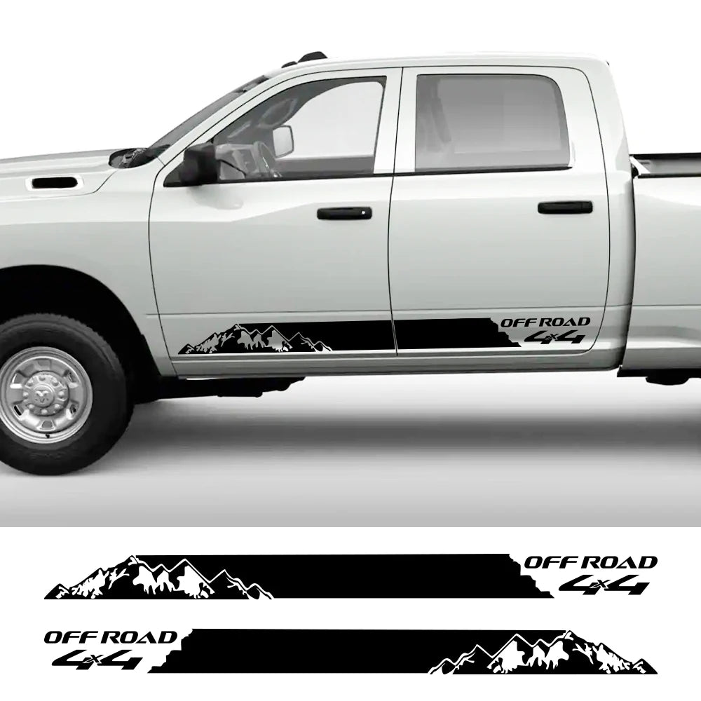 Mountain 4x4 Off-Road Door Side Decal | Universal Pickup Truck Vinyl Graphic