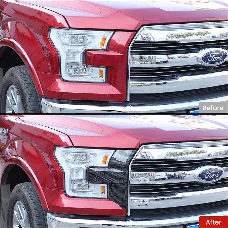 BAWA Front Headlight Grille Light Lamp Eyelid Eyebrow Decoration Stickers For Ford F150 2015-2020 Car Exterior Accessories