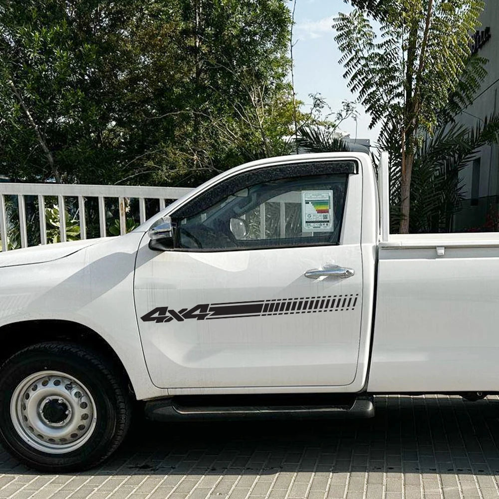 4x4 Off-Road Side Stripe Decal | 2-Piece Self-Adhesive Vinyl Sticker for Pickup Trucks & SUVs