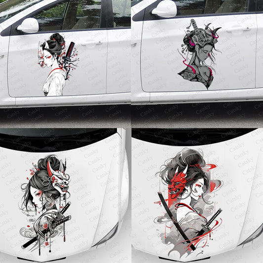 Japanese Geisha Car Decal - Vinyl Hood & Side Stickers for Trucks, SUVs, and Cars