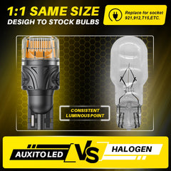 AUXITO T15 W16W Canbus LED | Yellow/White Backup Reverse Bulb 2-Pack