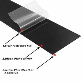 Glossy Black Pillar Post Door Window Trim for Ford Fiesta (2008–2019) | 10-Piece Column Cover