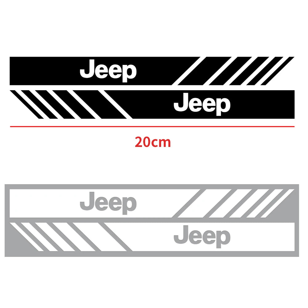 Rearview Mirror & Body Badge Emblem Decal for Jeep Renegade | 2-Piece Vinyl Sticker Set