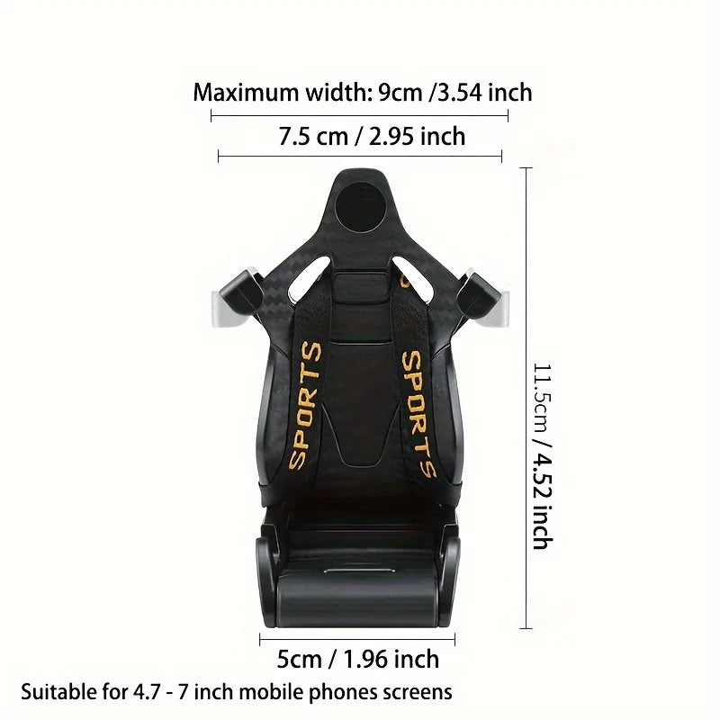 Carbon Fiber Racing Seat Car Phone Mount – Air Vent GPS Holder